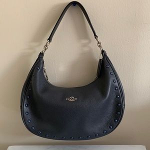 Coach Harley Hobo Blue Leather Cross Body Bag
